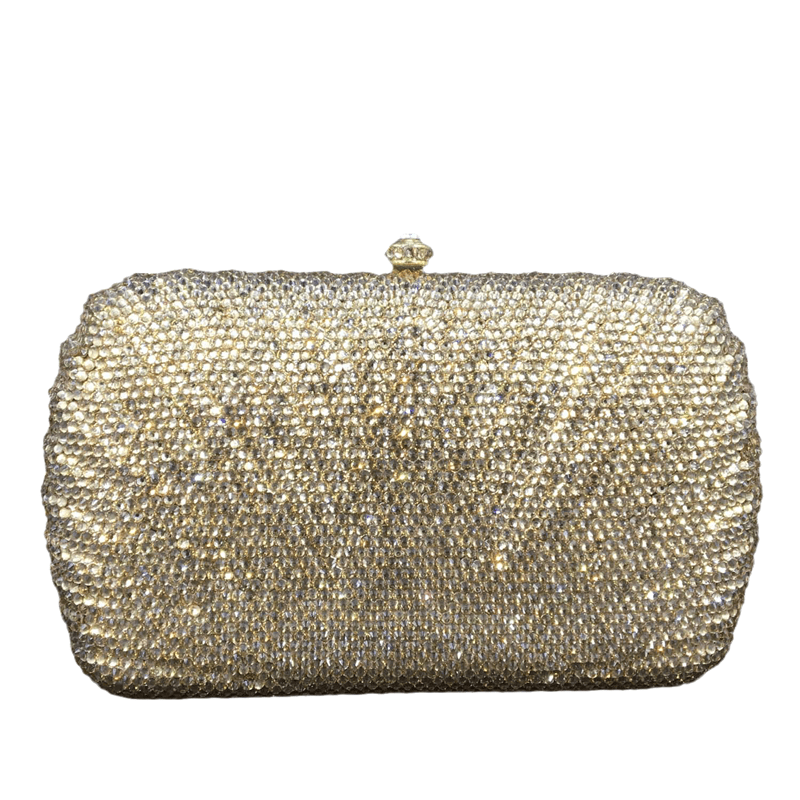 Gold Design Woman Wedding Evening Bag Bridal Clutch Bags Sparkle Hardcase Full Gold Crystal Bag Bling Rhinestone HandBag