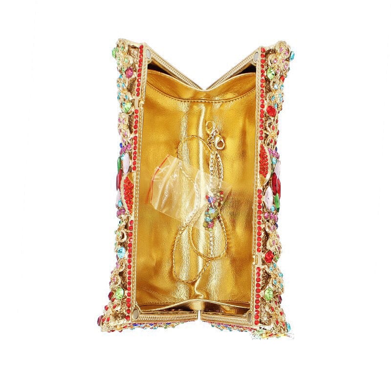 Gold Evening Bags for Women Fashion Brand Designer Handcraft Day Clutch Bags New Party Crystal Handbags Clutches Purse