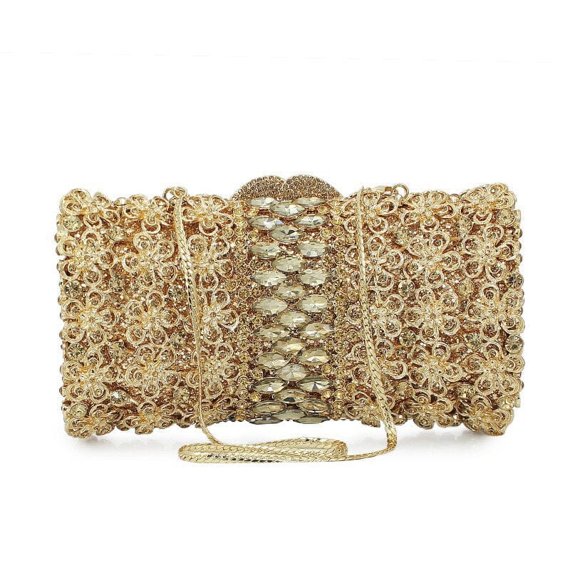 Gold Evening Bags for Women Fashion Brand Designer Handcraft Day Clutch Bags New Party Crystal Handbags Clutches Purse