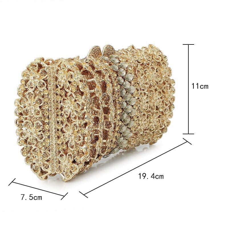 Gold Evening Bags for Women Fashion Brand Designer Handcraft Day Clutch Bags New Party Crystal Handbags Clutches Purse