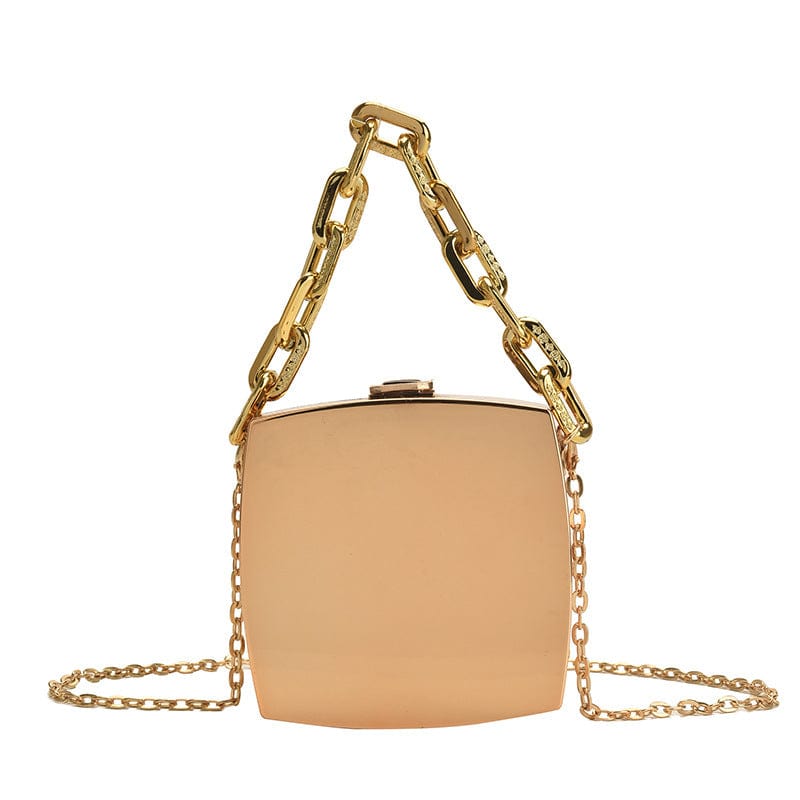 Gold Silver Clutch Purse for Women Luxury PVC Box Bag Chains Design Acrylic Handbag Fancy Evening Bags