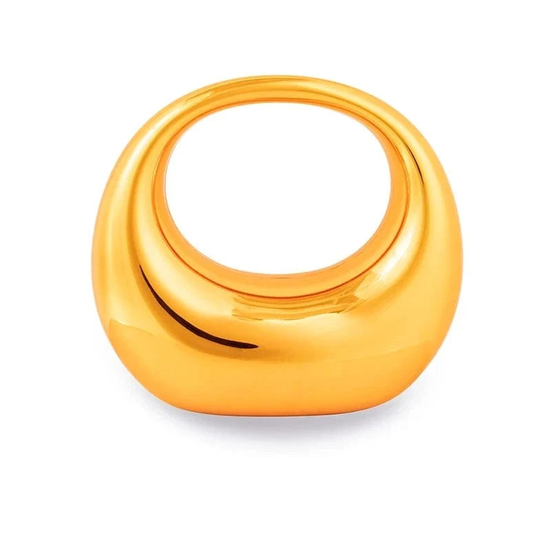 Golden Acrylic Evening Clutch Purse Moon Shape Unique Fashion Handbags for Women Luxury Evening Bags 2024