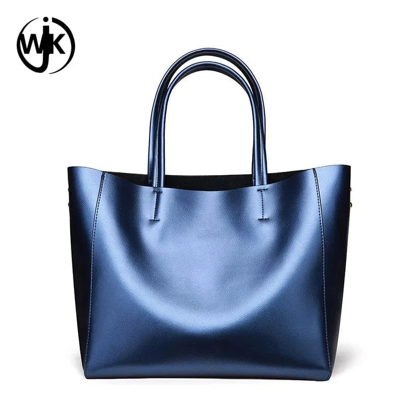 Golden color unique purse large-capacity leather shoulder bag handmade laptop computer handbag