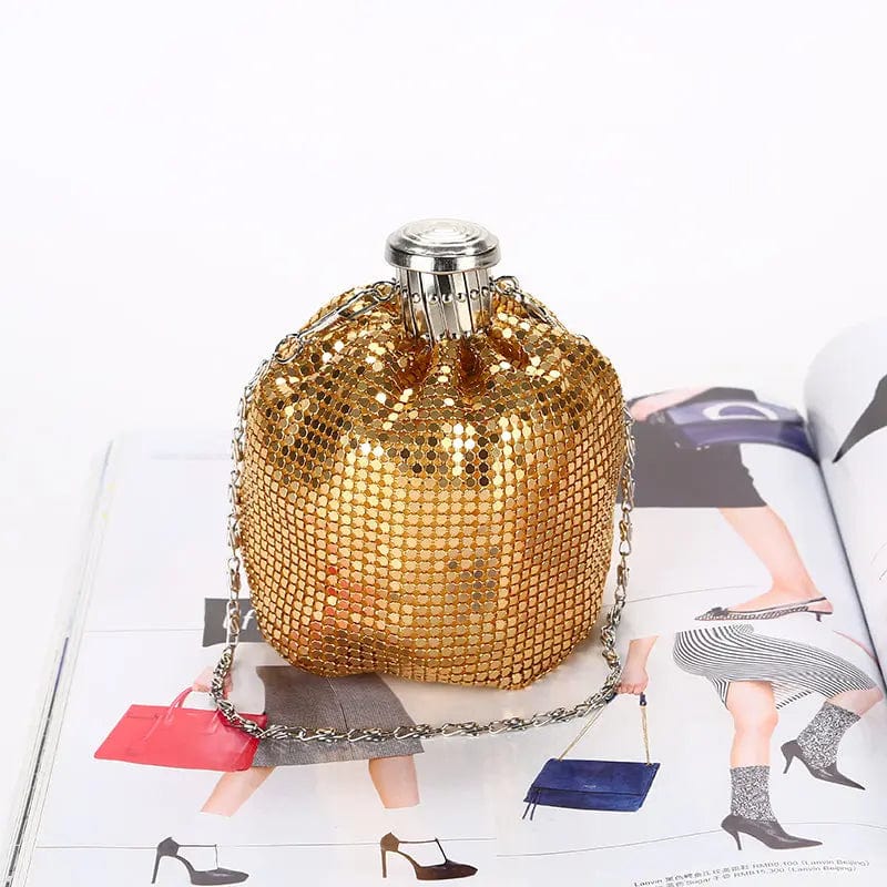 Golden Factory direct wholesale classic aluminium sheet handbags brand new coin purse small messenger bag for women party prom banquet