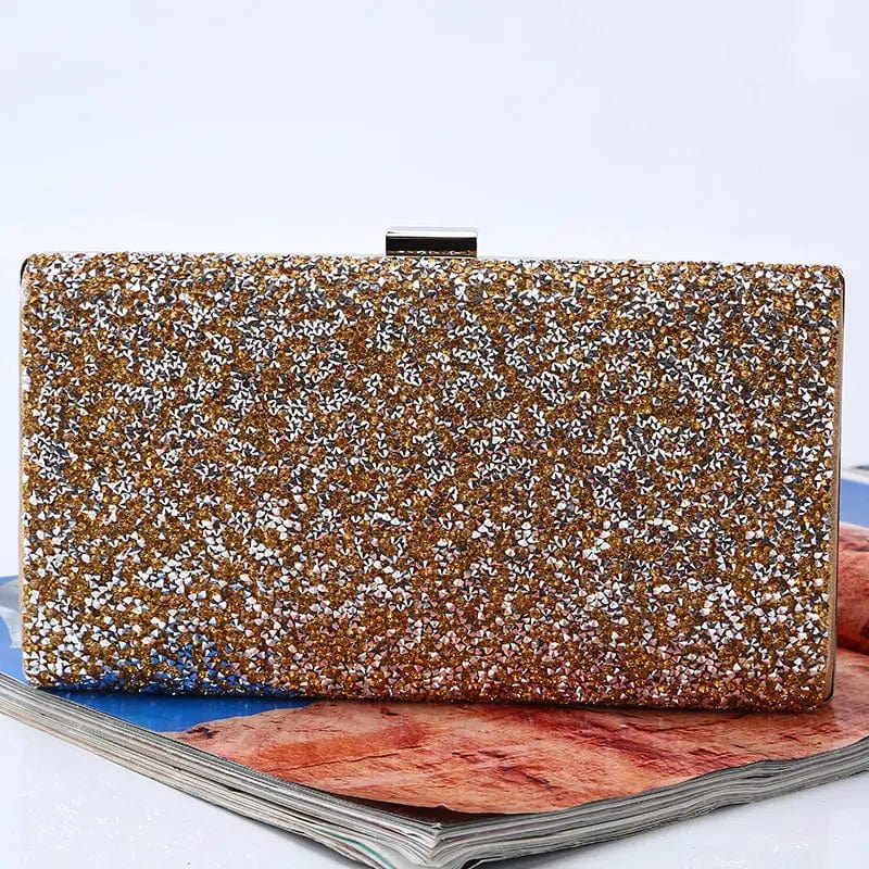 Golden Factory direct wholesale classic crystal evening bag PU fabric clutch bag women large space spot supply for party prom banquet