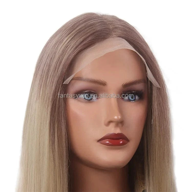 Good Quality Clear HD Synthetic Lace Wigs For Sale Ombre Brown Part Anyside Swice Lace Front Wigs Synthetic Hair
