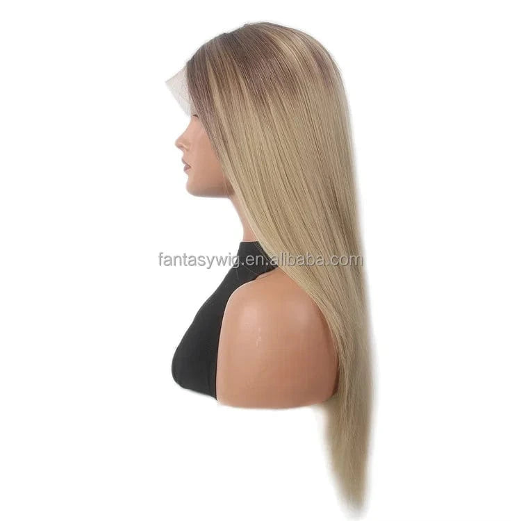 Good Quality Clear HD Synthetic Lace Wigs For Sale Ombre Brown Part Anyside Swice Lace Front Wigs Synthetic Hair