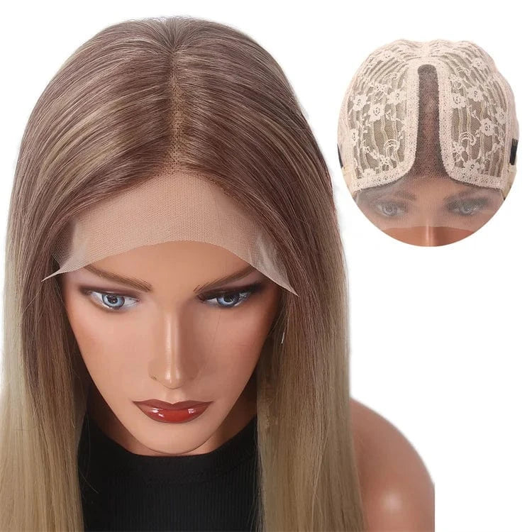 Good Quality Clear HD Synthetic Lace Wigs For Sale Ombre Brown Part Anyside Swice Lace Front Wigs Synthetic Hair