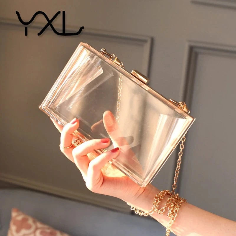 Good quality new fashion jelly clear crossbody transparent acrylic purse