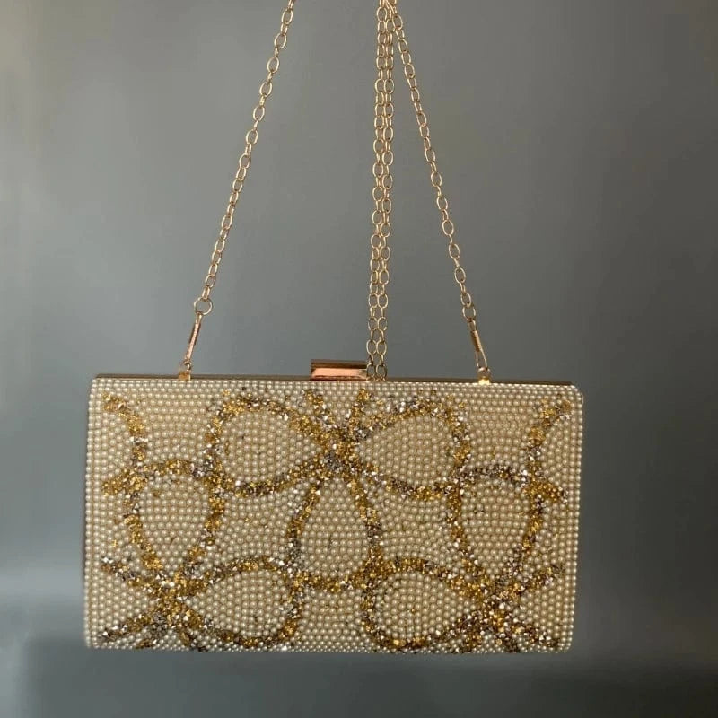 good quality wedding bridal clutch bag latest pearl evening clutch purses beaded 2023 womens clutch
