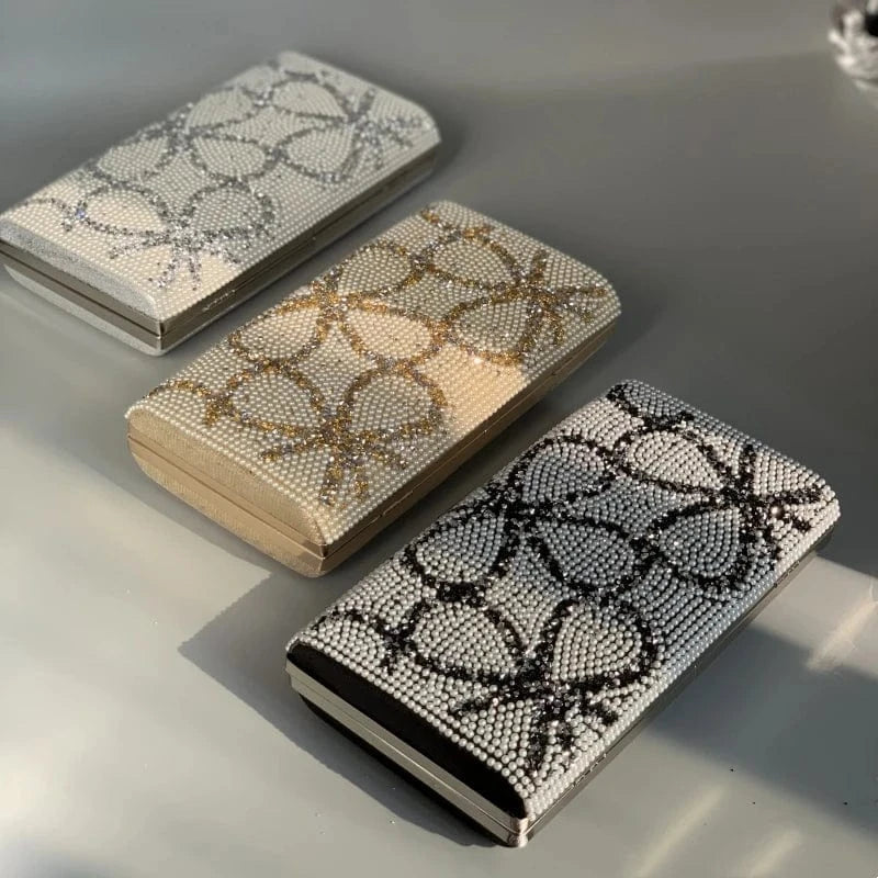 good quality wedding bridal clutch bag latest pearl evening clutch purses beaded 2023 womens clutch