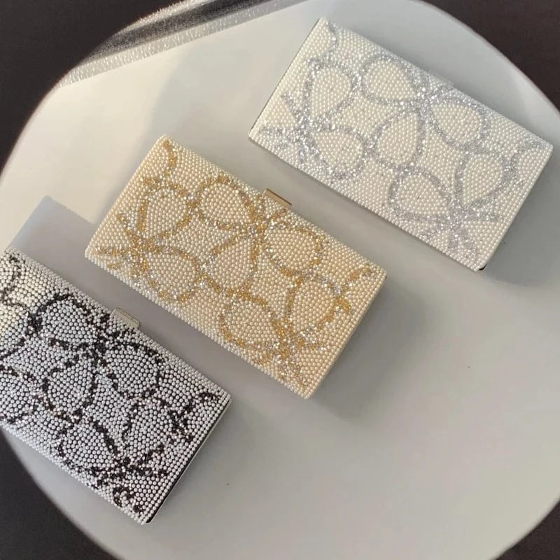 good quality wedding bridal clutch bag latest pearl evening clutch purses beaded 2023 womens clutch