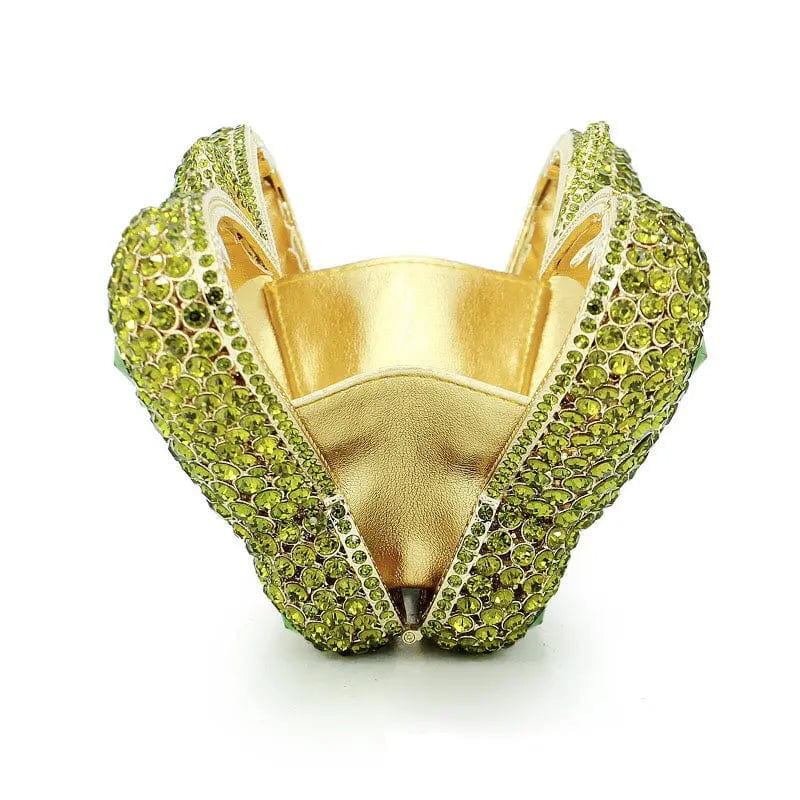 Good Quality Wedding Bridal Sparkle Butterfly Shape Clutch Bags Hardcase Rhinestone Crystal Handbag  for Evening Party