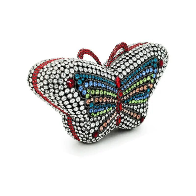 Good Quality Wedding Bridal Sparkle Butterfly Shape Clutch Bags Hardcase Rhinestone Crystal Handbag  for Evening Party