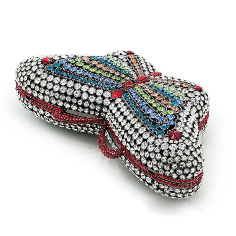 Good Quality Wedding Bridal Sparkle Butterfly Shape Clutch Bags Hardcase Rhinestone Crystal Handbag  for Evening Party