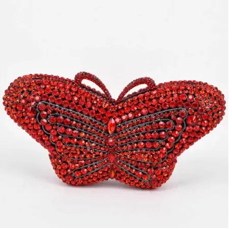 Good Quality Wedding Bridal Sparkle Butterfly Shape Clutch Bags Hardcase Rhinestone Crystal Handbag  for Evening Party