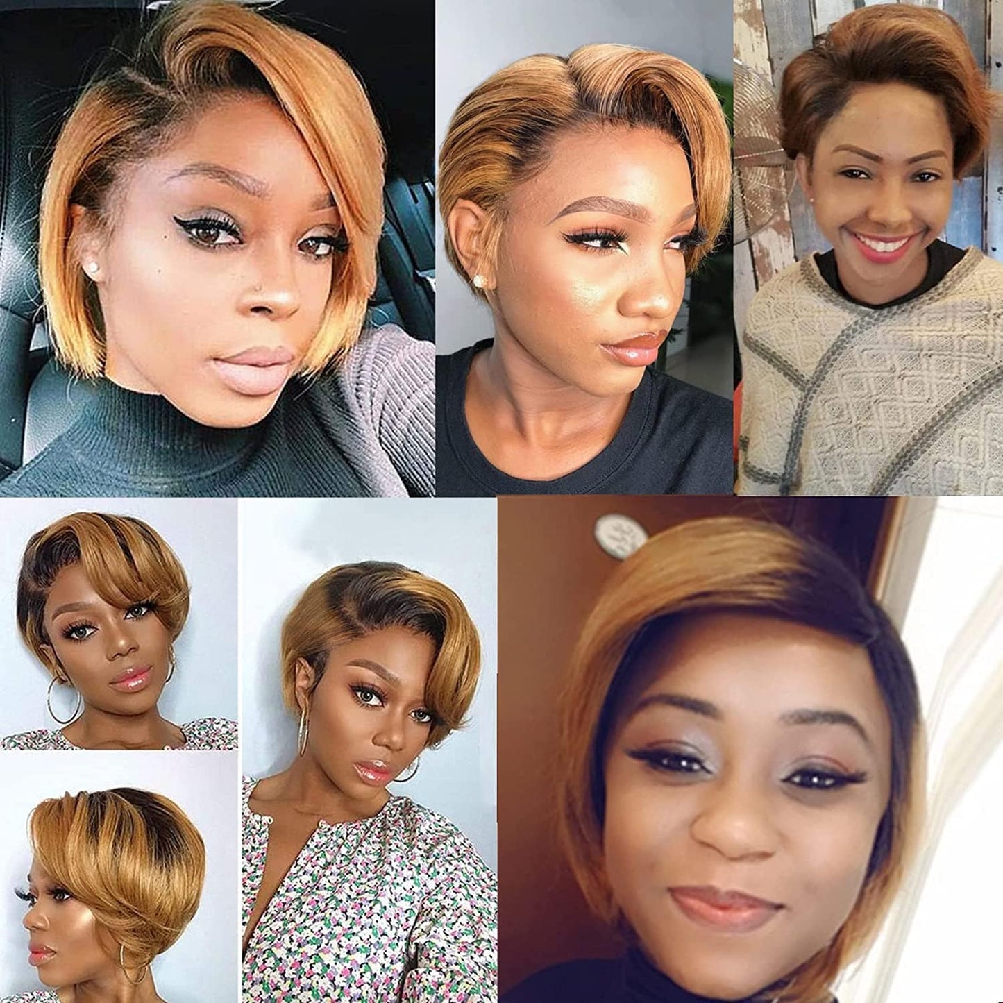 Goodluck Summer Hot Sale Short Pixie Cut Transparent Lace Wig Human Hair Cheap Short Pixie Wigs For Black Women Perruque Naturel
