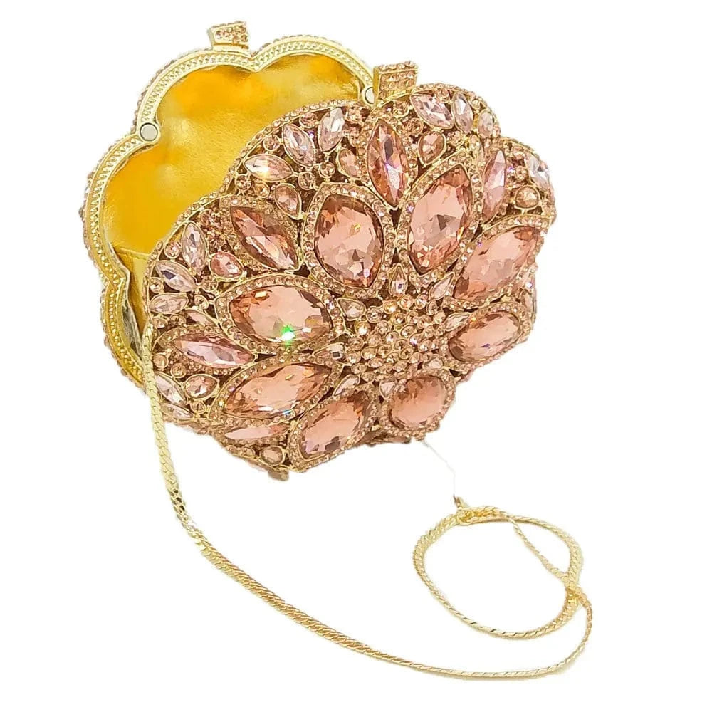 Gown evening party bags Multi color crystal hand bags ladies luxury clutch rhinestone metal purse clutches for women