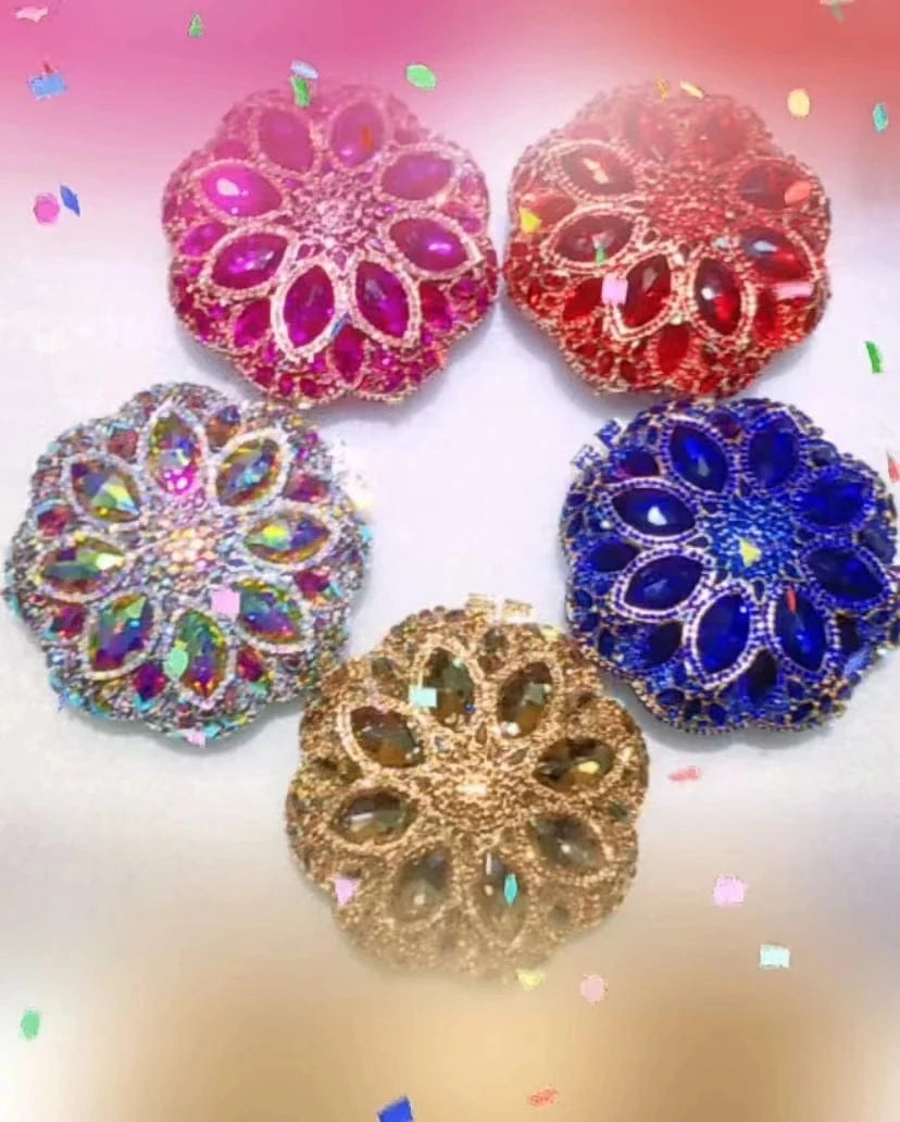 Gown evening party bags Multi color crystal hand bags ladies luxury clutch rhinestone metal purse clutches for women