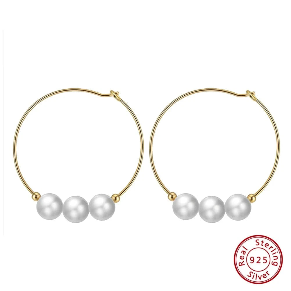 GPE52 Gold fashion jewelry 925 silver earrings jewelry 18K gold plated sterling silver hoop earrings for women