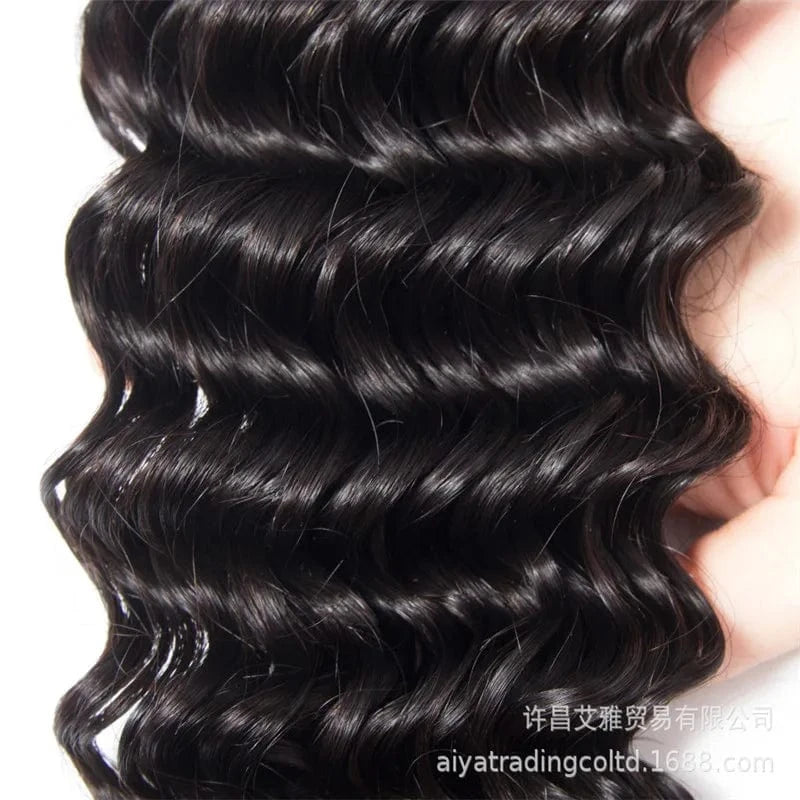 Grade 12A Unprocessed Brazilian Deep Wave Virgin Human Hair Bundles