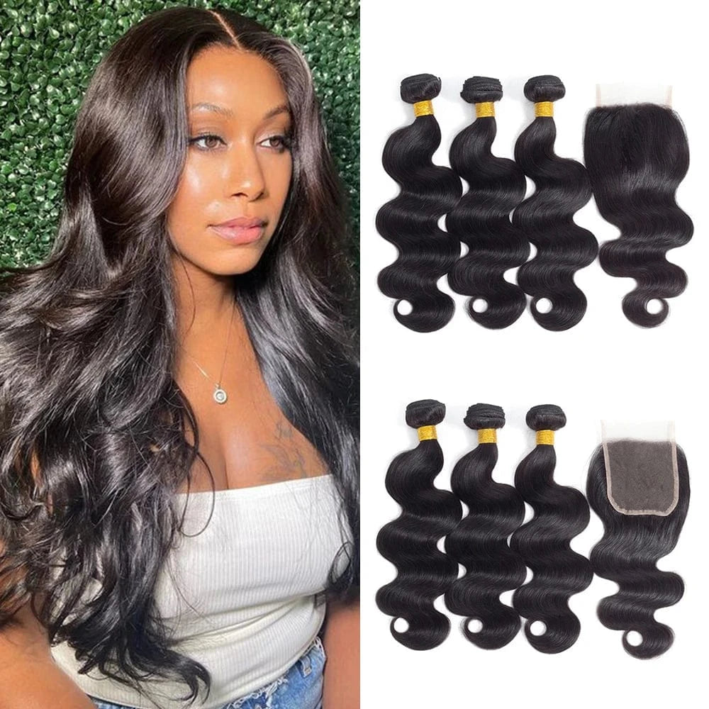 Grade 8A Mink Brazilian Virgin Hair Body Wave Wholesale Brazilian Body Wave virgin Brazilian hair Bundles With Closure