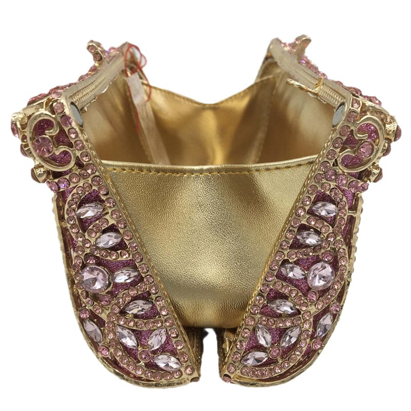 Gradient Multicoloured Women Crystal Evening Minaudiere Bags Hollow Out Flower Clutch Wedding Purses Handbags For Woman