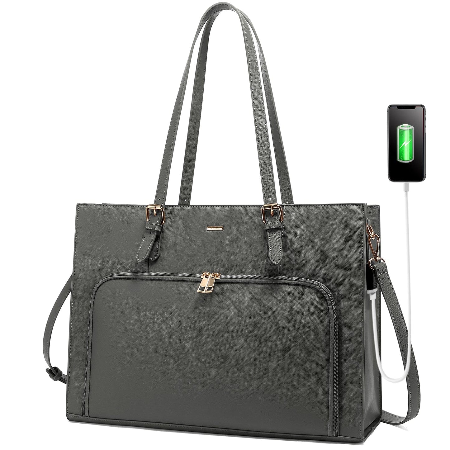 Gray 2022 LOVEVOOK new arrival tote bags custom famous designer women handbags large 15.6 Briefcase women laptop bags