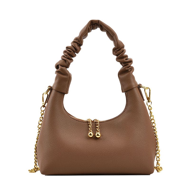 Gray Brown 2022 Womens Handbag Fashion Luxury Trendy Underarm Bag Shoulder Vegan Leather Chain Crossbody Purses for Women