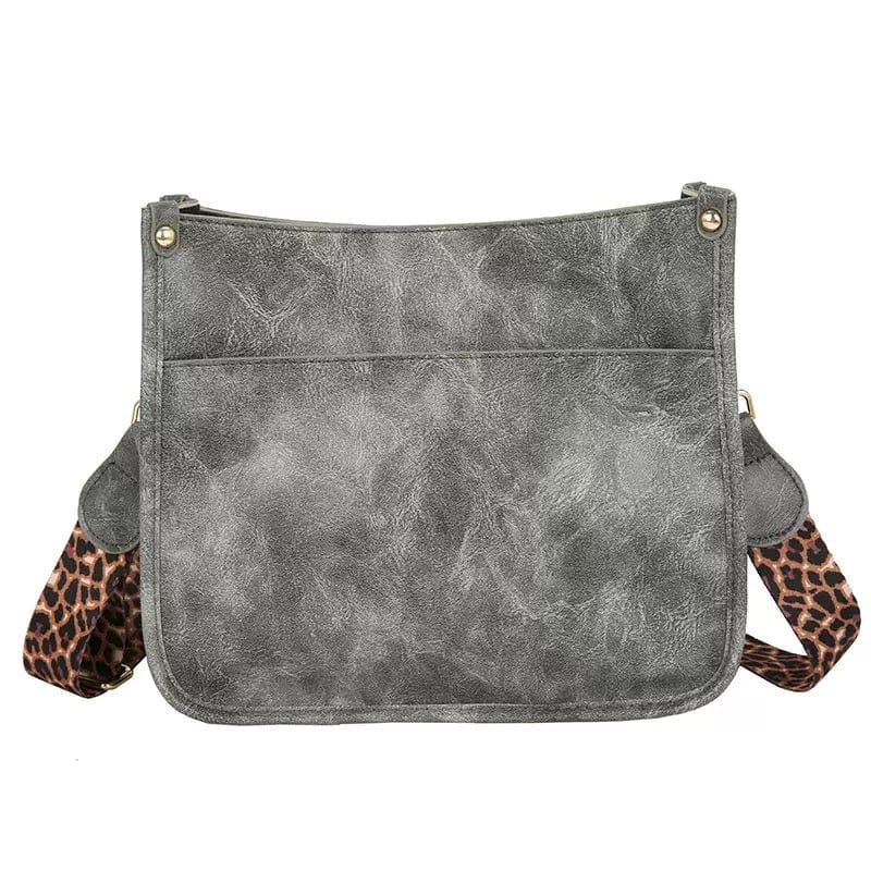 GRAY Fashion Women Handbags Shoulder Purse PU Leopard Tote Set  Strap Bag Ahdorned Vegan Leather Messenger Bag Drop Shipping