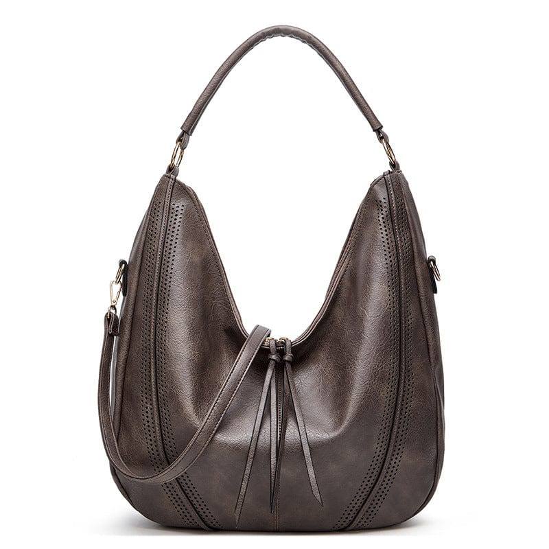 Gray Fashion Women Ladies Purses And Handbags Label Leather Tote leather Bag