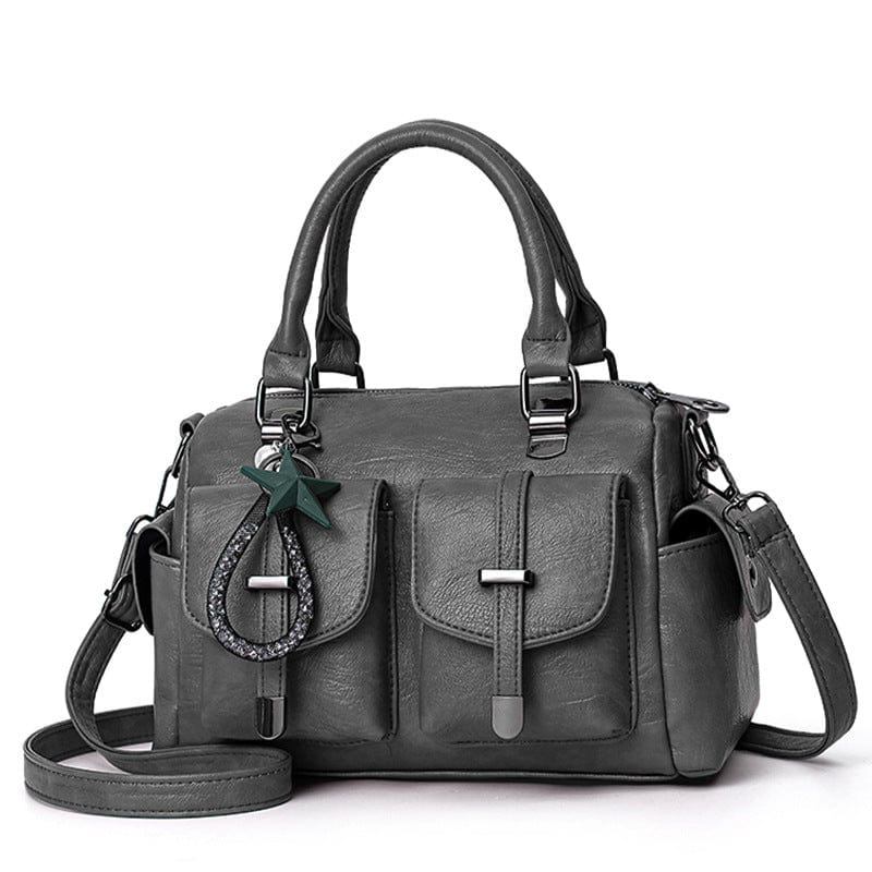 Gray Handbag Woman 2022 New fashion handbag Korean soft leather large capacity single shoulder bag wholesale