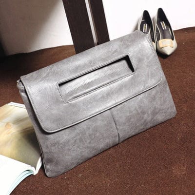 Gray Large capacity office and business storage file bag fashion portable pad bags classic vintage crossbody bag