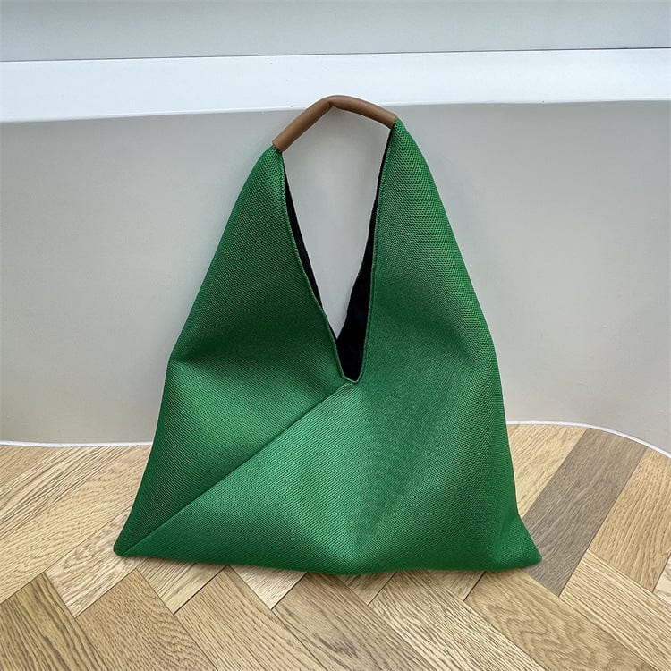 green 2022 Brand Women Tote Hobo Handbag Triangle Design Summer Mesh Net Beach Bag Lightweight Elegant Portable Shoulder Purse