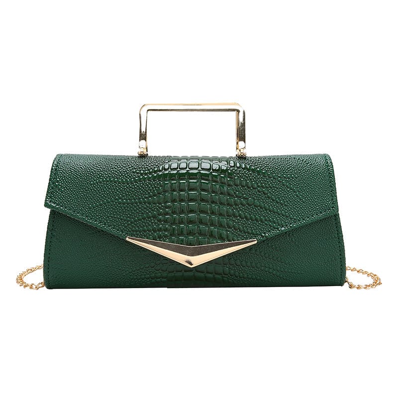 green 2022 Designer Crocodile Handbag Pu Leather Ladies Hand Bags Chains Shoulder Clutch Purse for Women Luxury