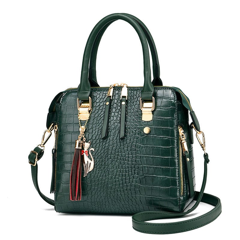 green 2022 Female Tassel Designer Shoulder Messenger Bags Retro Ladies Hand Bags Tote Alligator Purses and Handbags Luxury Women
