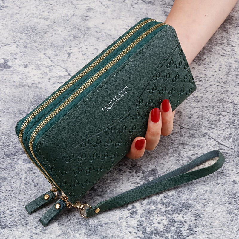 Green 2022 Wholesale Leather Money Clip Purse Designer Long Wallets for Women Fashionable Card Holder Wallet