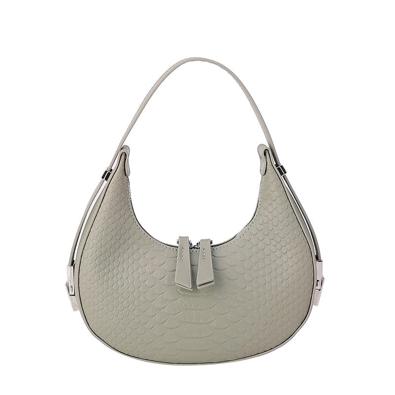 green 2023 Crocodile Pattern Armpit Hand Bags Underarm Women Shoulder Purses Half Moon Ladies Bags Leather Handbags Luxury