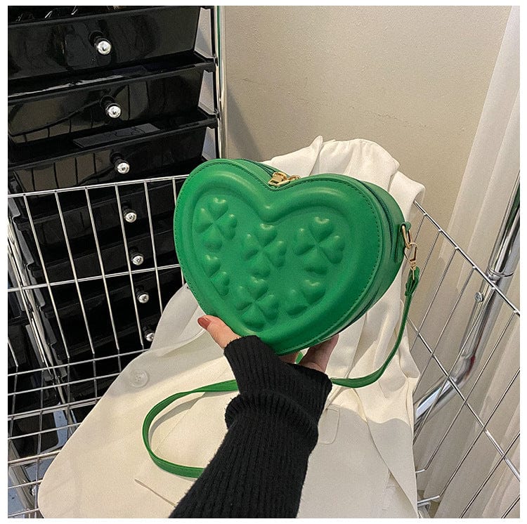 green Cute bags women handbags ladies custom logo crossbody bag heart purse
