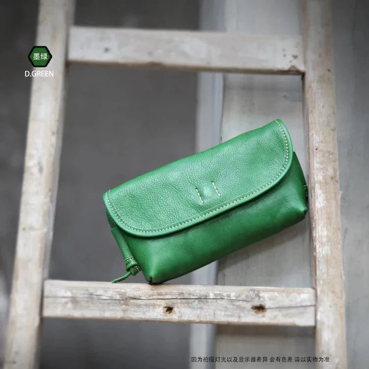 green Hot Sale New Design   Custom Vintage Messenger Bag Genuine Leather Rectangular Messenger Bag For Women
