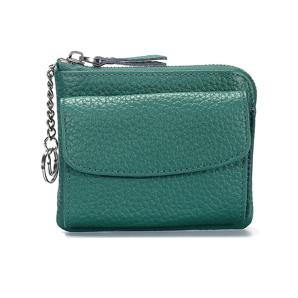Green Keychain coin purse mini zipper change wallet small card holder for women ladies