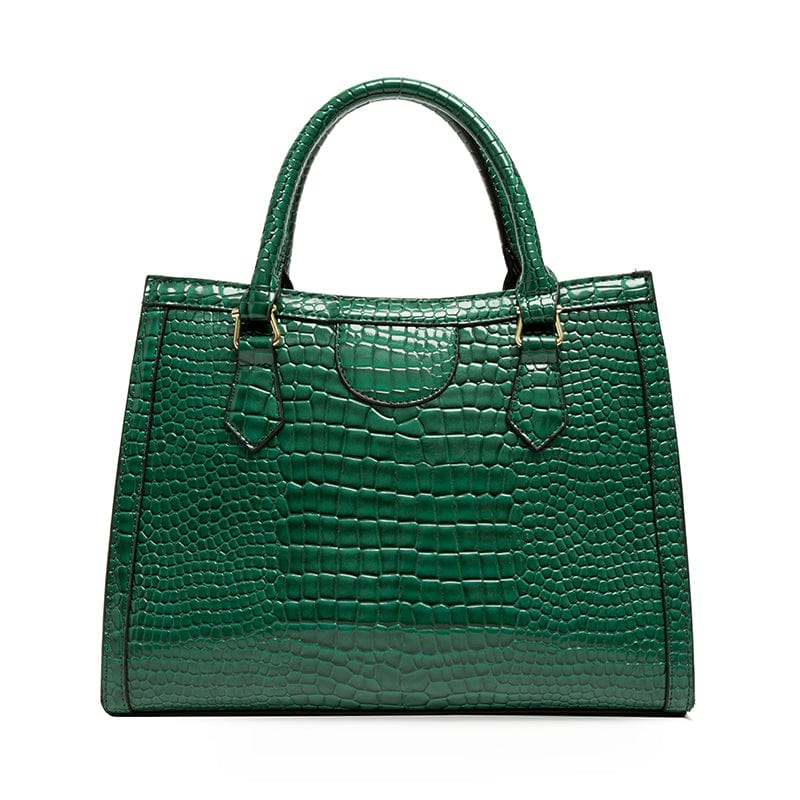 green New chains women hand bags crocodile pattern tote pu leather crossbody ladies bag handbags