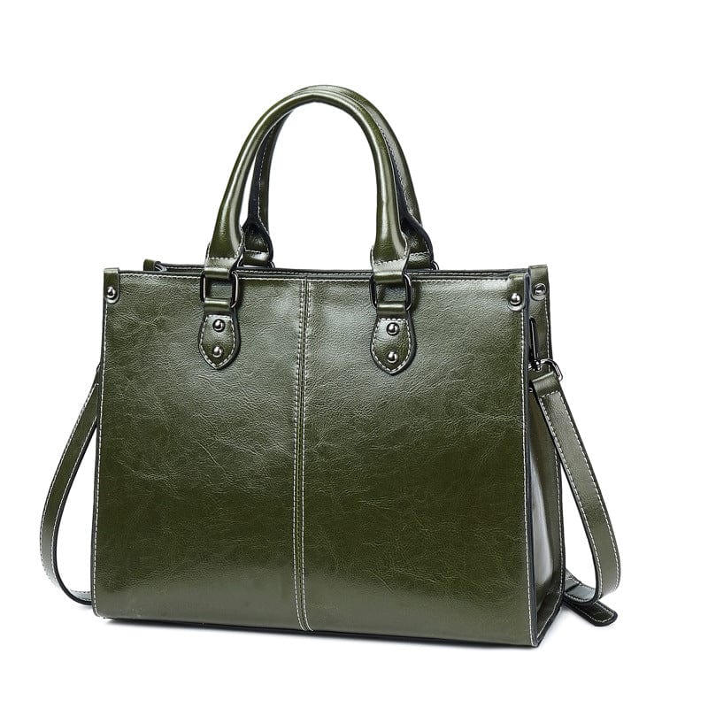 green REALER Dropshipping women Shoulder Crossbody Bags Ladies tote Hand bags genuine leather oil wax skin women handbags
