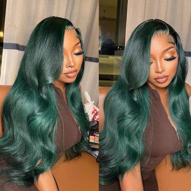 Green Rose Red Blue Colored 13x4 Lace Front Wigs with Baby Hair Body Wave Peruvian Human Hair Wig Remy Hair Straight For Women