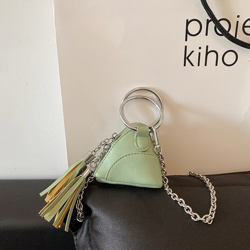 green Wholesale fashion girls small tassel coin purses ladies shoulder luxury sling women's mini bags