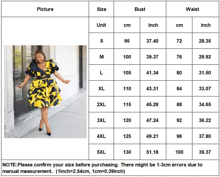 Grown Dress For Woman Plus Size Sexy Women Yellow Floral Bubble Sleeve Dresses