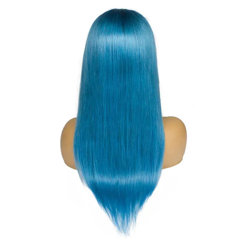 Guarantee hair straight lace frontal color wig 1B/blue Brazilian full cuticle hair wholesale virgin Hair lace frontal good price
