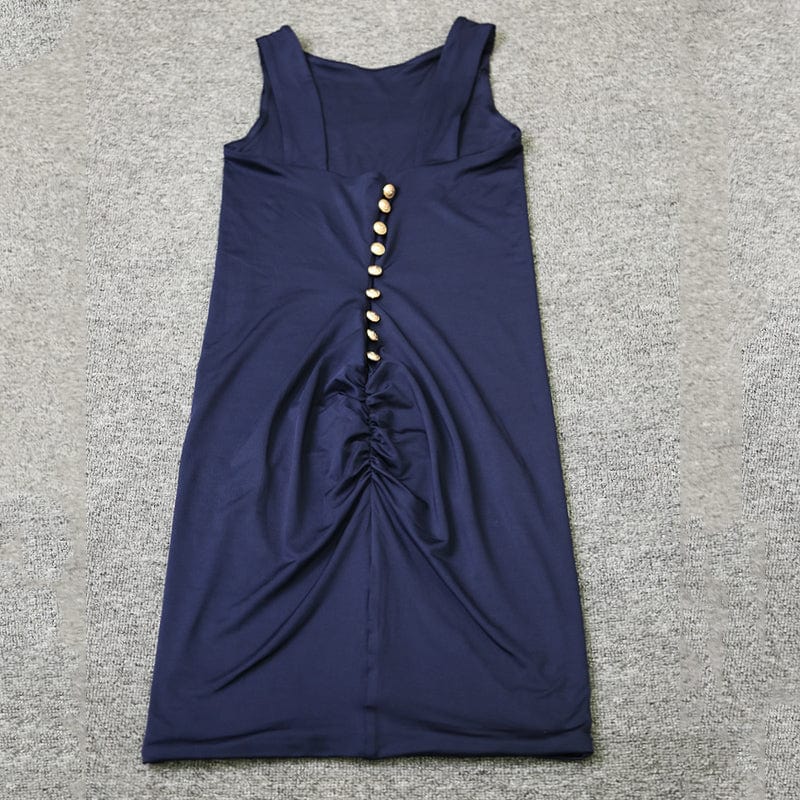 H9030 New Arrivals Navy Blue Simplicity sleeveless Women Summer Elegant Bodycon Casual Dresses