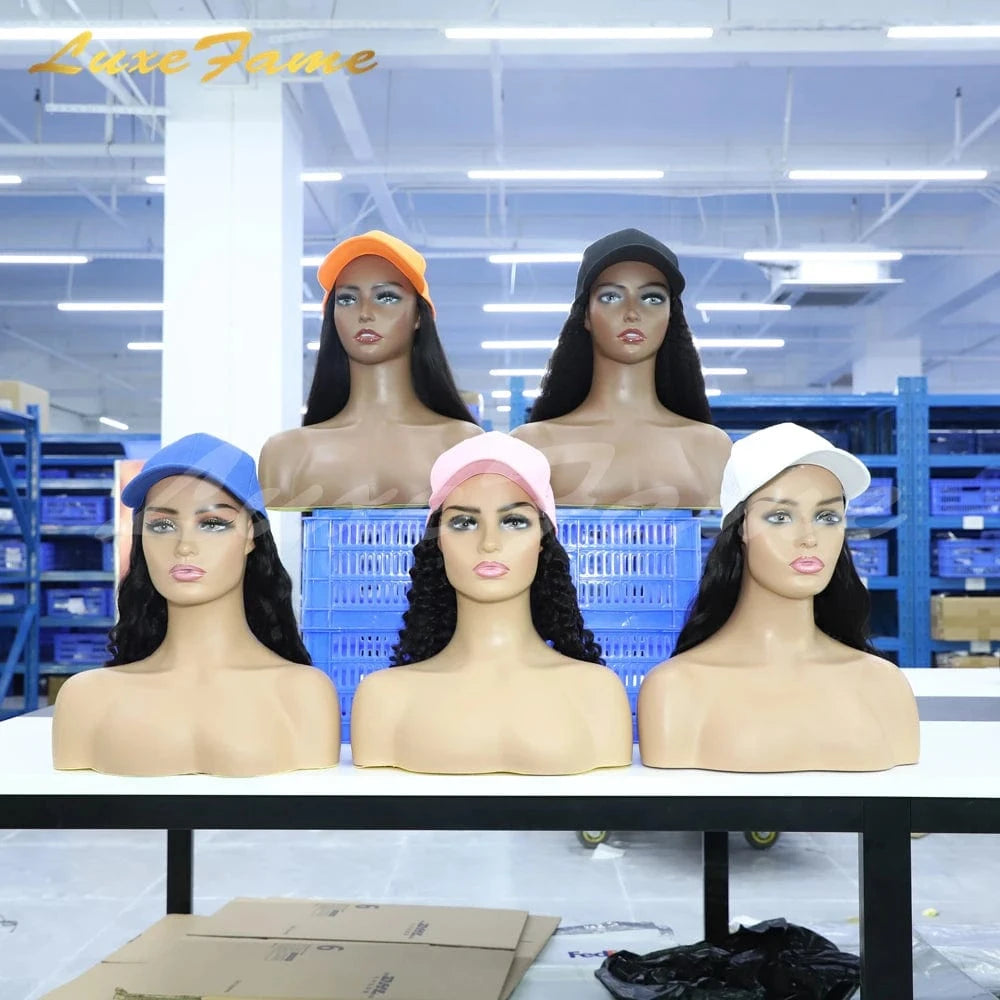 hair supplies plastic hd lace closures with wig cap,large cap 40 inch deep wave frontal wig,hat wigs human hair