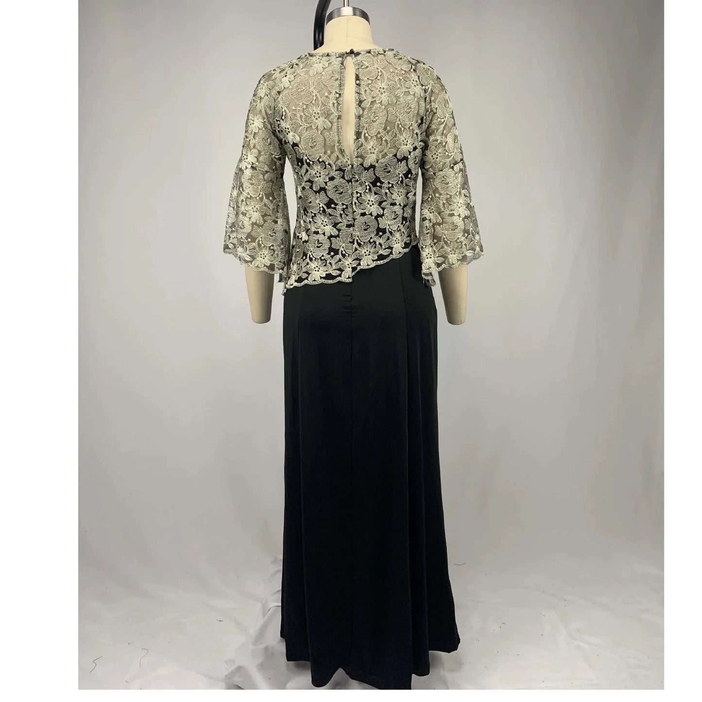 Half Flare Sleeves V Neck Elegant Lace Plus Size Women Mermaid Dresses
